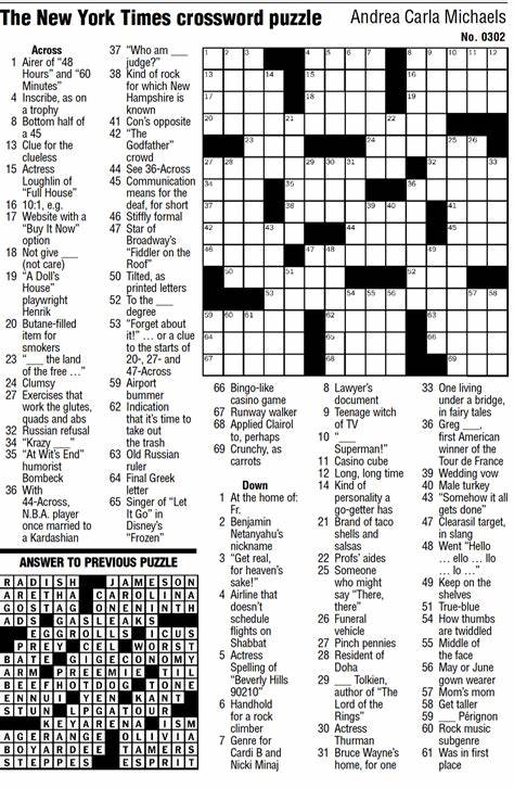 new york times crossword puzzle