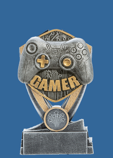 gaming awards trophy with spotlights